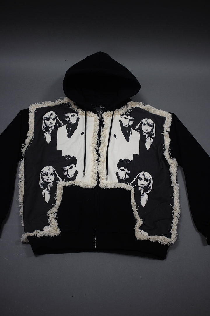 Scareface x Elvira Zip up BLACK